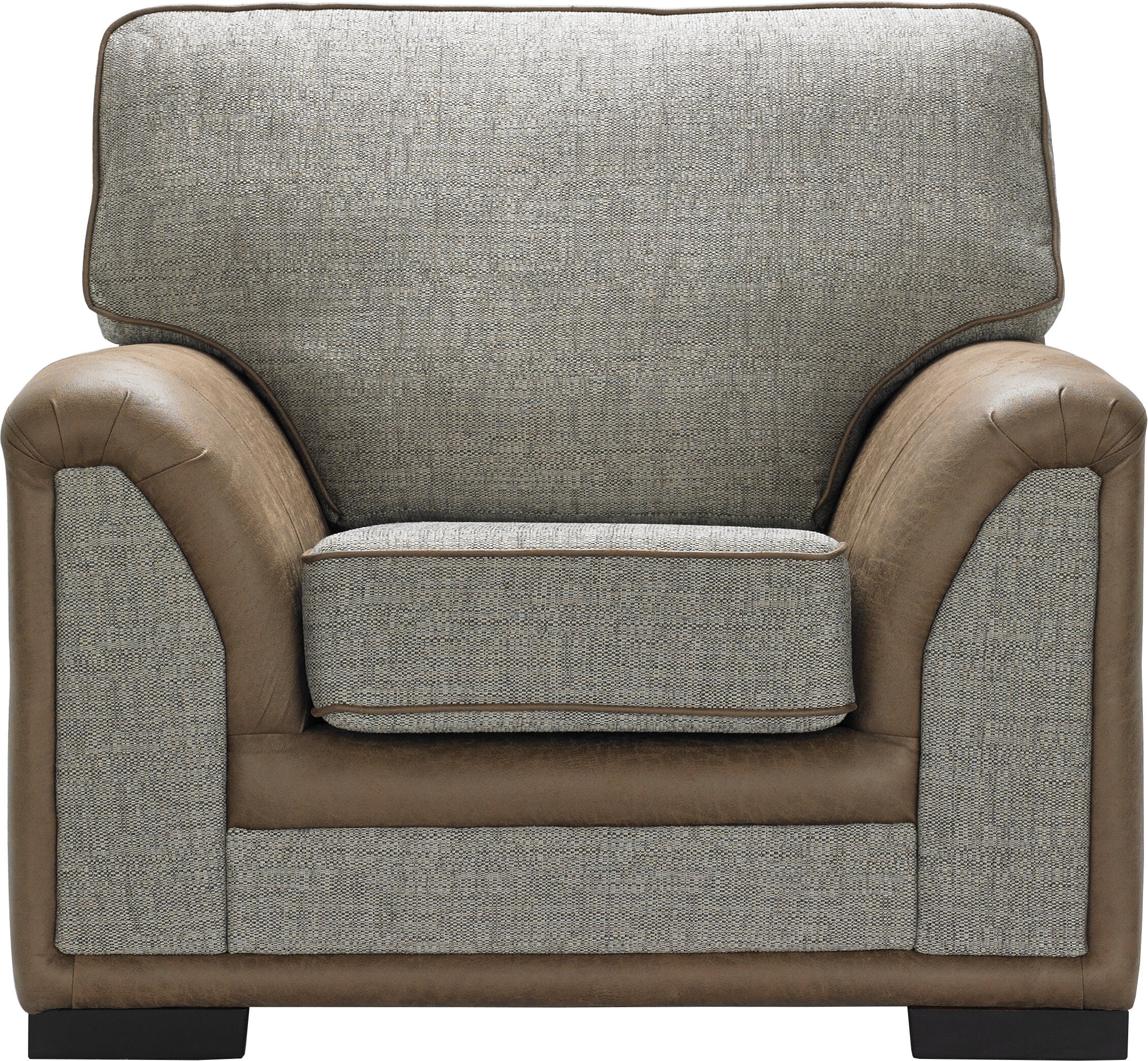 Camden 2 Seater Grey Fabric And Leather Piping Modern Design Sofa - Image 5