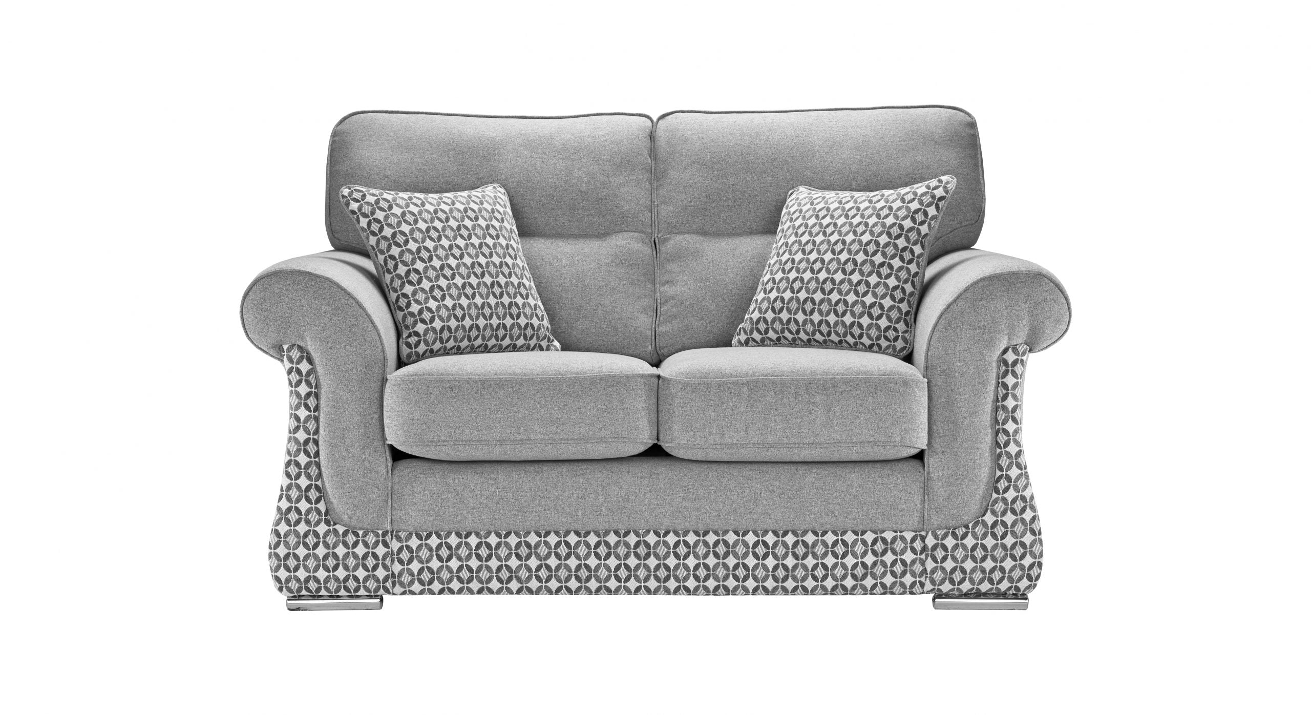 Galaxy Handmade 2 Seater Grey Fabric Sofa For Old People in Elegant Mosaic - Image 5