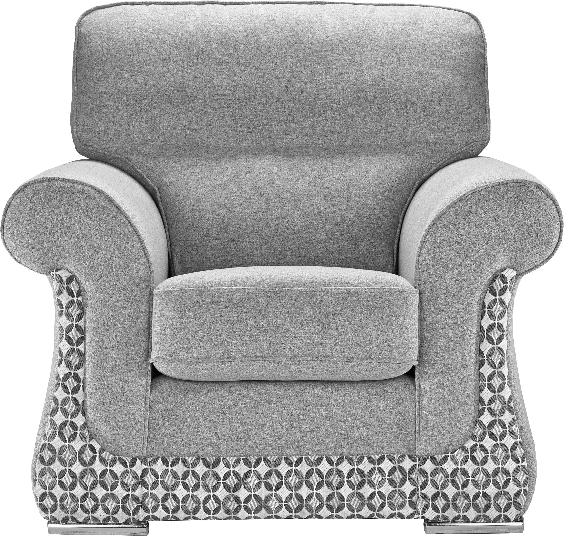 Galaxy Handmade 2 Seater Grey Fabric Sofa For Old People in Elegant Mosaic - Image 6