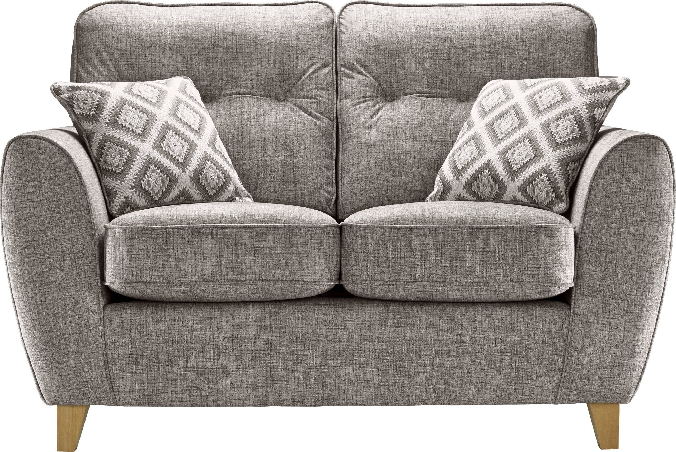 Winston Handmade 2 Seater Buttoned Back Cushion Grey Fabric Sofas For Elderly - Image 4