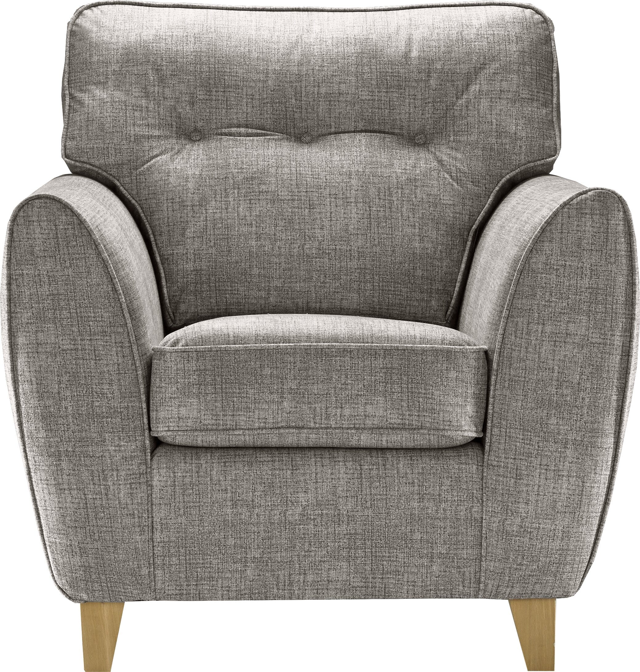 Winston Handmade 2 Seater Buttoned Back Cushion Grey Fabric Sofas For Elderly - Image 6